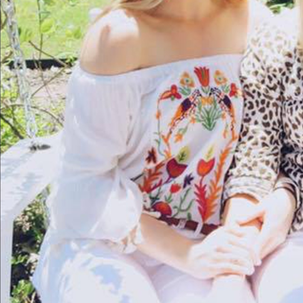 White off the shoulder top